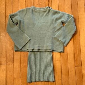 Verge Girl Green Crew Neck Sweater & Dress Set